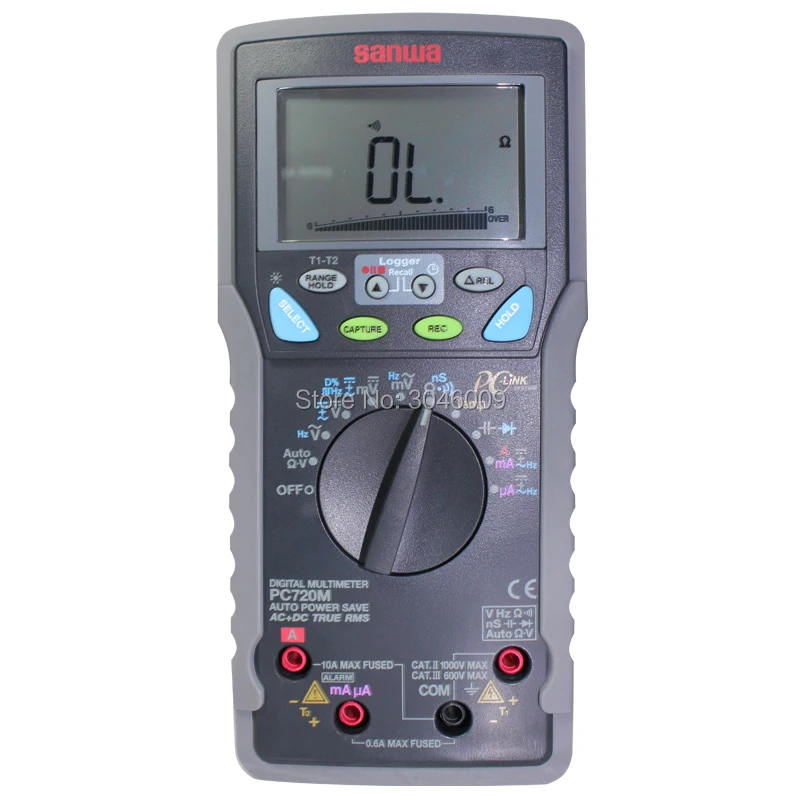 Sanwa PC720M Digital Multimeters/High accuracy/built-in memory (PC Link); Dual Data Display True RMS Multimeter Temperature Test