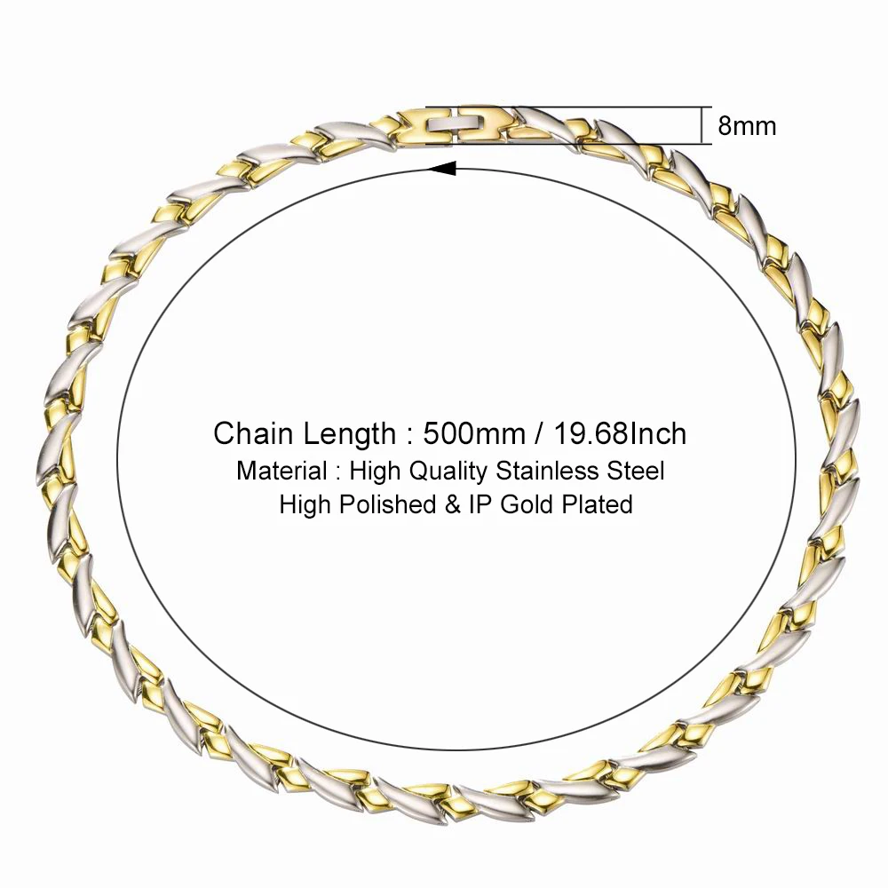 Personality Chunky Chain Stainless Steel Jewelry Sets For Women Male Chain Bracelet Necklace Sets