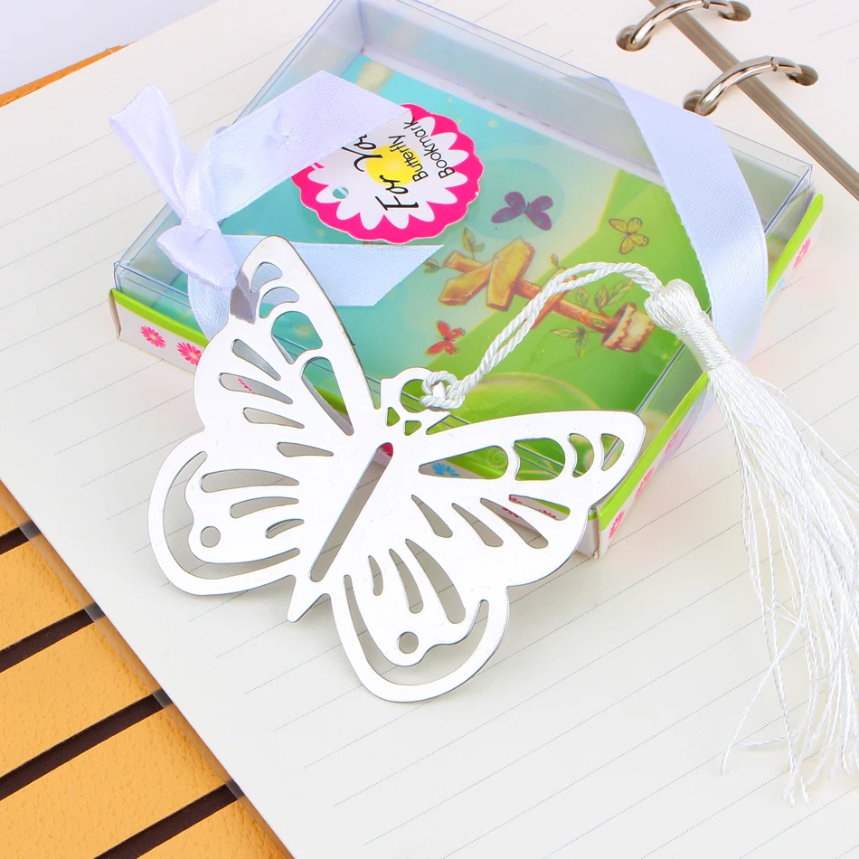 

Kawaii Butterfly Metal Bookmark for Book Paper Creative Items Lovely Korean Stationery Gift Package