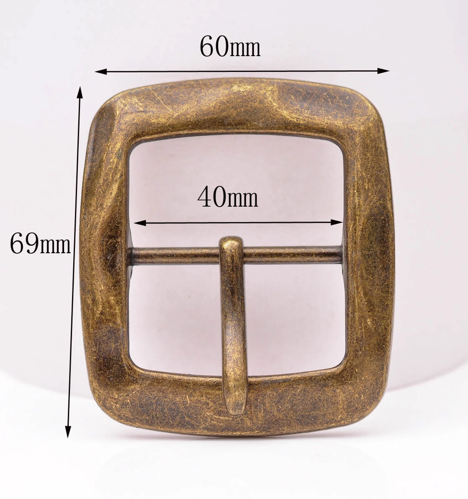 Heavy Quality Vintage Brass Center Bar Belt Buckle for DIY Leathercraft Leather Belt Fit 40mm Strap