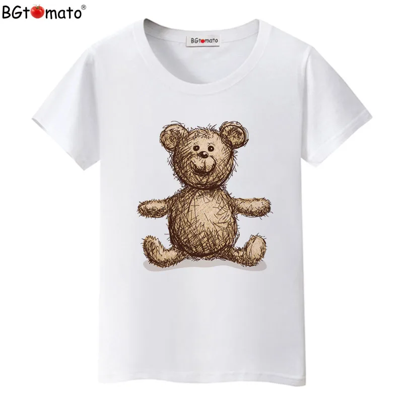 New Style Teddy bear T-shirt lovely cartoon Summer shirt women cool summer tops Tees kawaii Shirts