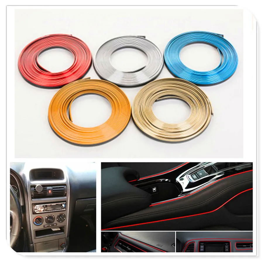 Car suv interior Decoration thread sticker Insert Strip Accessories for Peugeot Jeep Harley-Davidson Buick Bentley Scania