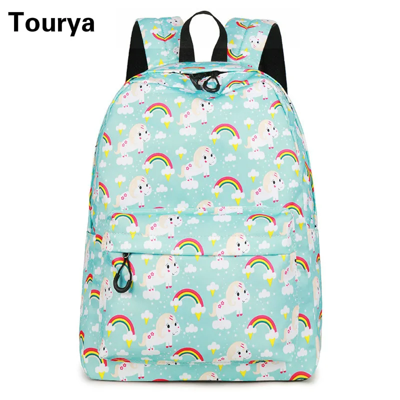 

Tourya Cute Unicorn Print Women Backpack Waterproof School Bags For Teenage Girls Bookbag Travel Bagpack Laptop Rucksack Mochila