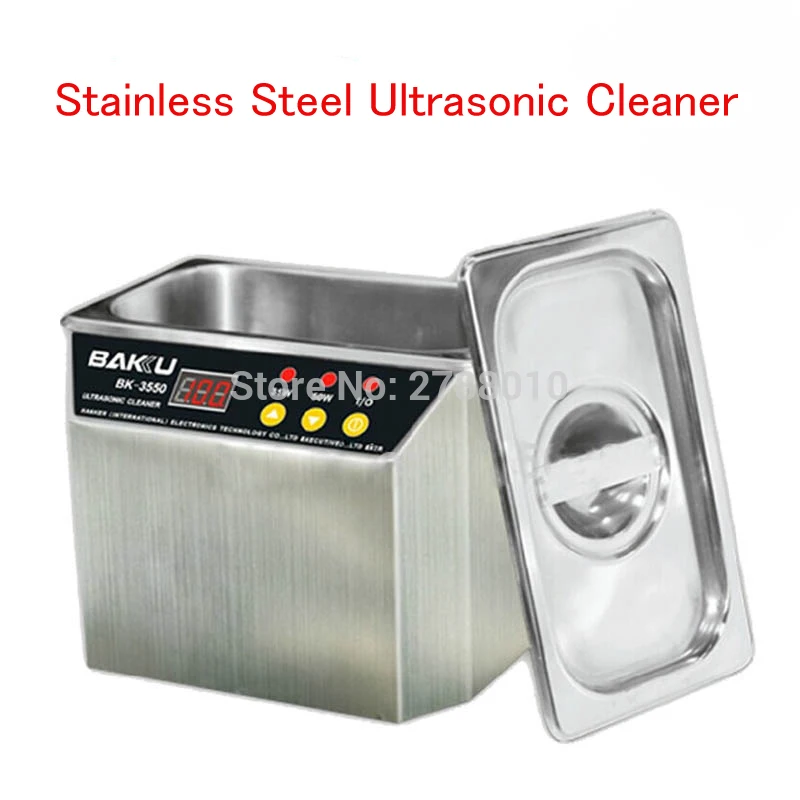 BAKU-limpiador ultrasónico de acero inoxidable, máquina de limpieza ultrasónica para joyería, odontología, prótesis, relojes, teléfono, gafas, 3550