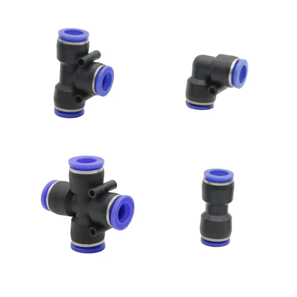 12 mm Slip-Lock Quick Connector Irrigation Fittings 3-Way, 4-Way, Elbow, Straight Joint Mist Cooling Pipe Adapter 3 Pcs