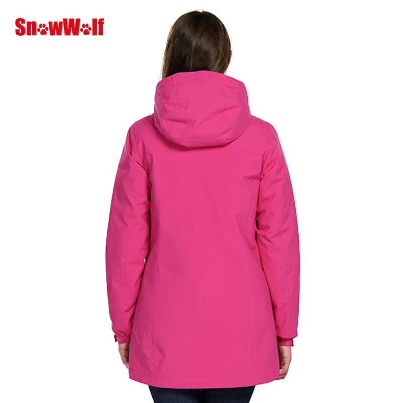 Snowwolf  Women Winter Outdoor Ski Suit USB Infrared Heating Hooded Ski Jacket Electric Thermal Snowboard Clothing Coat