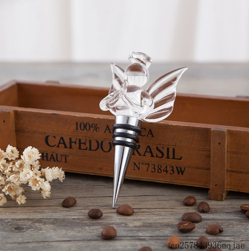 50pcs Angel Crystal Wine Stopper Advertising Promotion Wine Bottle Stoppers with Gift Boxes Wedding Gift Souvenir