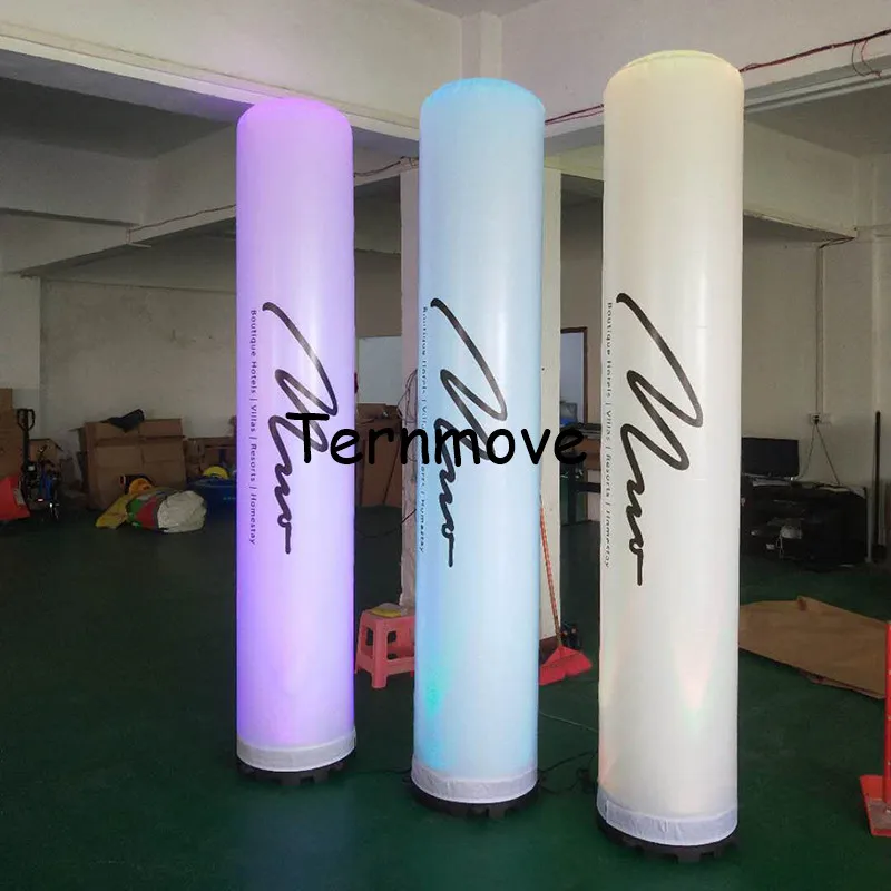 Advertising decoration Inflatable totem, 3m tall inflatable light column,inflatable light tube with customized logo tube toys