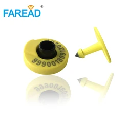 wholesale x100 pairs Faread animal ID round ear tag for cow,cattle,pig,sheep RFID animal identification visual tag HDX standard