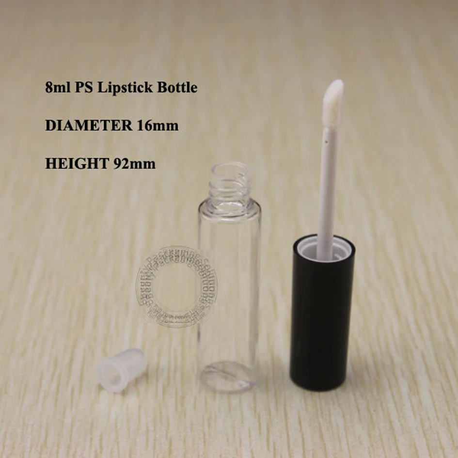 Capacity 8ml 10ml/g 50pcs/lot  black  plastic tube coated with lip gloss tube dispensing tube ATC UV silver lid eyelash