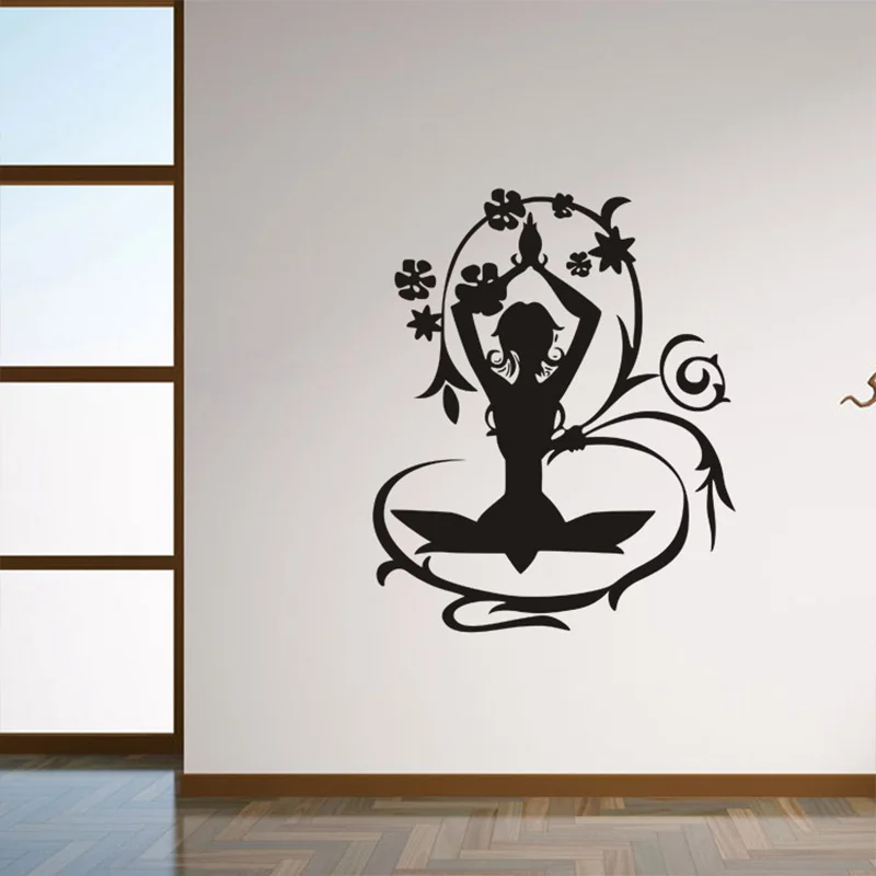 Keep Calm And Meditate Quote Yoga Lotus Pose Wall Sticker Vinyl Art Removable Home Decor For Living Room