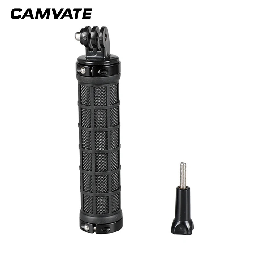 CAMVATE Rubber Handle Grip With GoPro Monopod Mount Adapter & 1/4"-20 Male/Female Threads For GoPro HD HERO 1 2 3 4 Cameras New