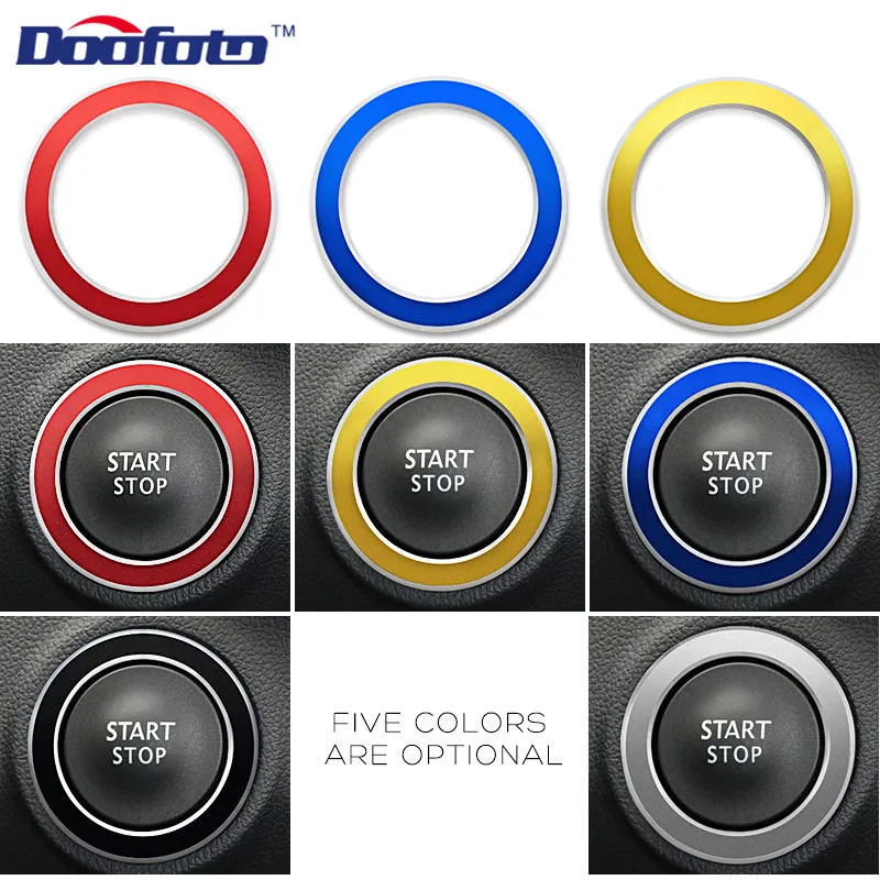 Doofoto Decoration Auto Accessories Car Styling Start Engine Button Cover Ring Case For Renault Koleos Kadjar Megane 2 Sandero