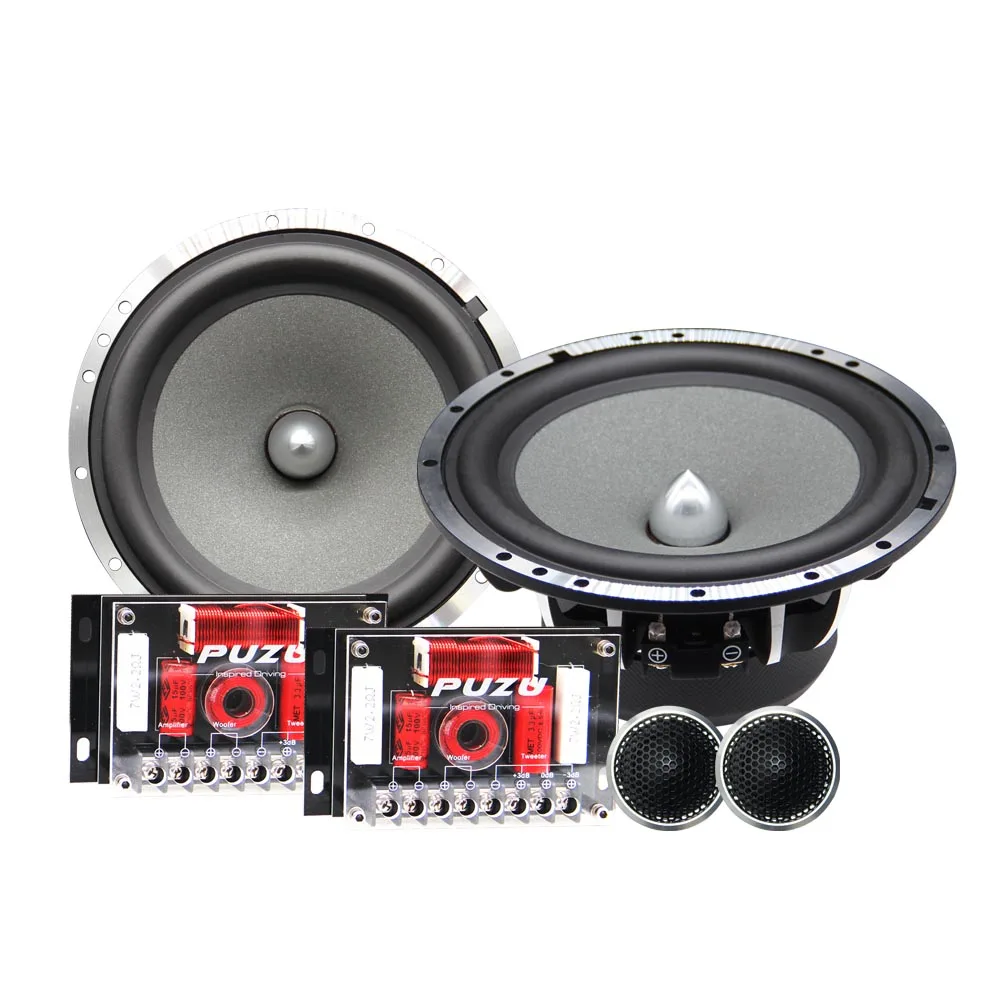 PUZU upgrade Hi-res 2- way component car audio speakers with 360W Max.output power deep bass fully midrange,clean tweeter HiFi