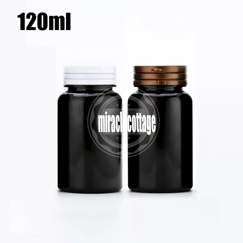 

20pcs 120ml Light-proof Black PET Bottles Tearing Cap, Health Care Plastic Bottle, Capsule Bottle 120CC, Sample Container