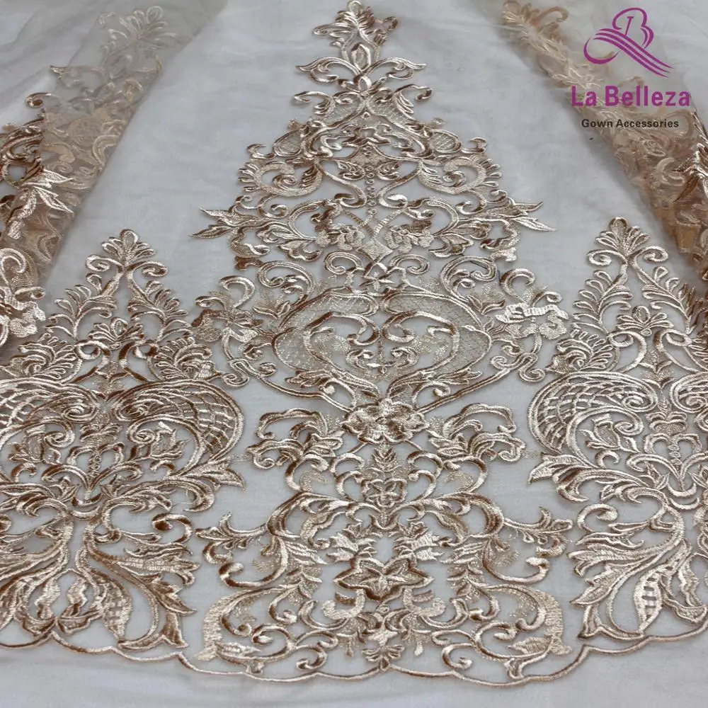 La Belleza 2019 new 75cm width beige lace,gray lace trim ,gown lace trim for bridal accessories 1 yard