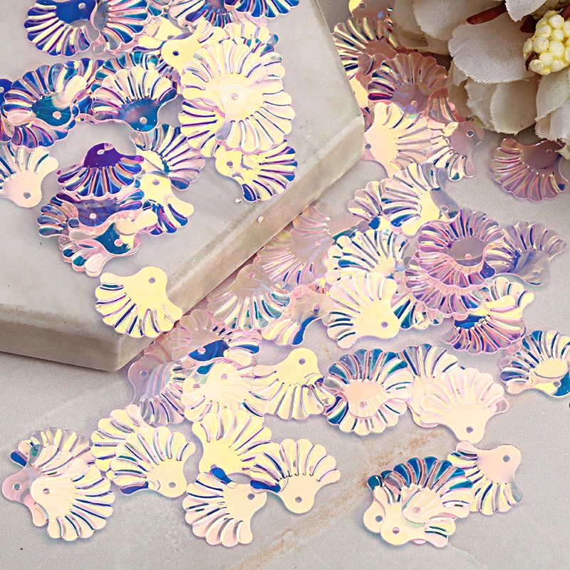 200pcs 15mm Scallop Shell Shape Loose Sequins Diy Dress Accessories Sewing Embellishment Clothing Craft For Jewelry Making