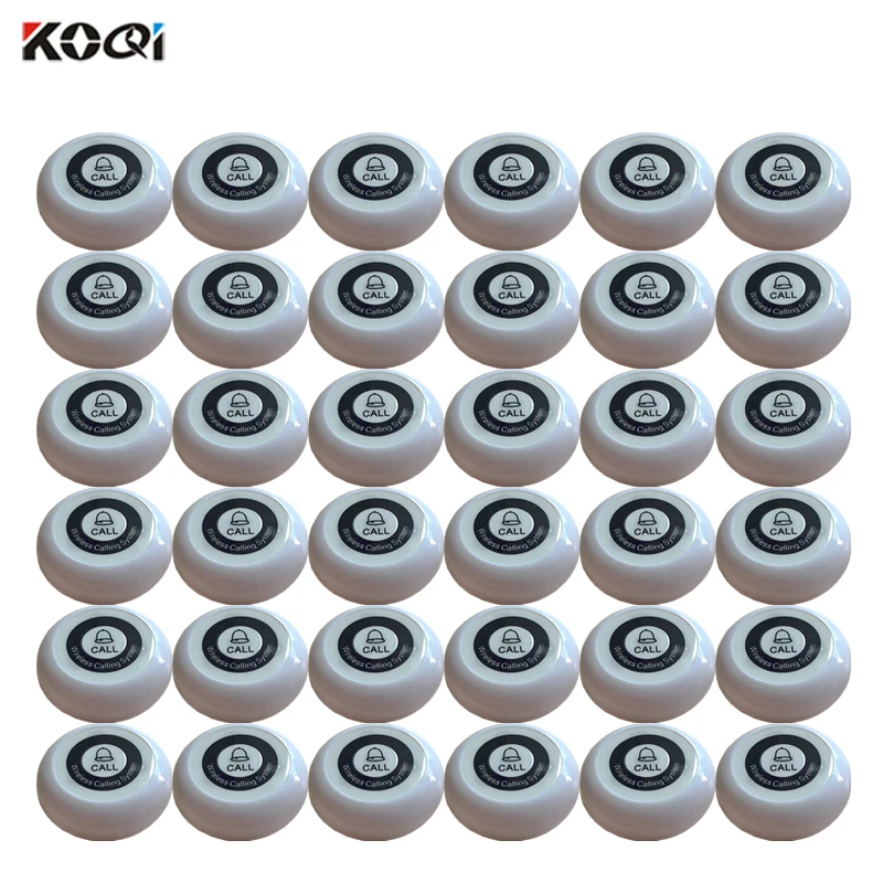 36pcs Promotion Price single key call button wireless calling bell wireless waiter caller transmitter Buzzer Beeper K-P