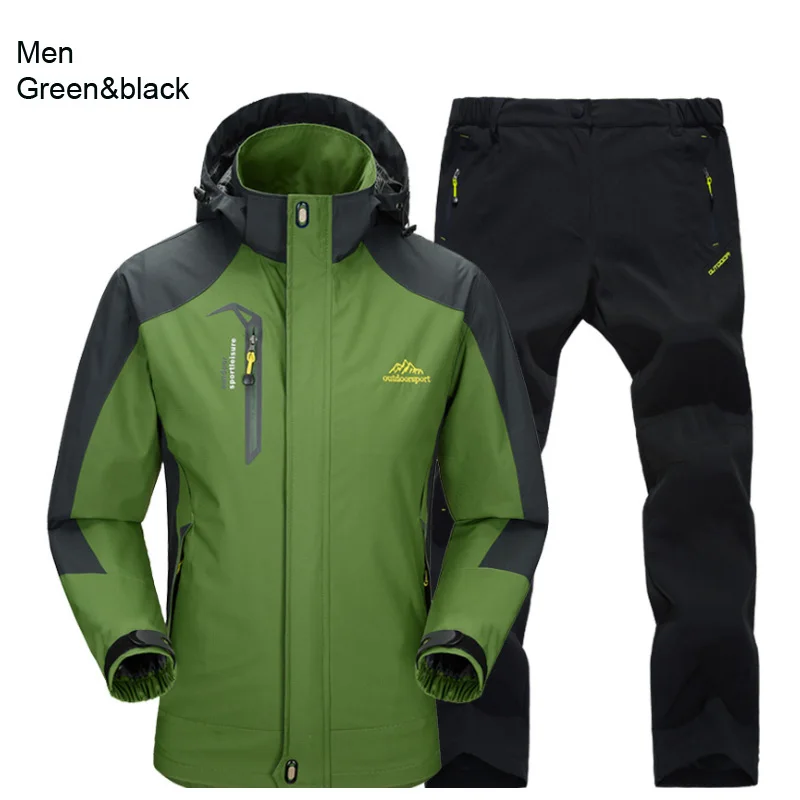TRVLWEGO Jacke Hose Wandern Camping Frühling & Herbst Outdoor Single Wasserdicht 20000MM Herren Windschutz Trekking Mantel Hose – Detail 8