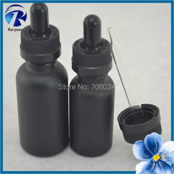 

30ml frosted black glass bottle for oil essential oil bottle wholesale e-cigarette small glass vial with cork e cig vapor liquid