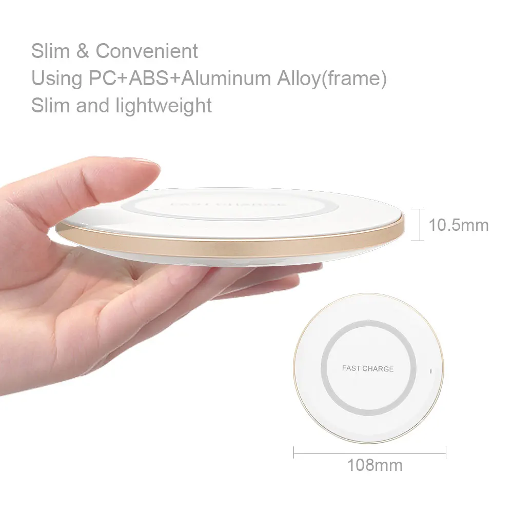 10W Qi Wireless Charger for iPhone X 8 8 Plus Fast Wireless Charging for Samsung S9 S8 S7 Nexus5 Lumia 820 USB Quick Charger Pad