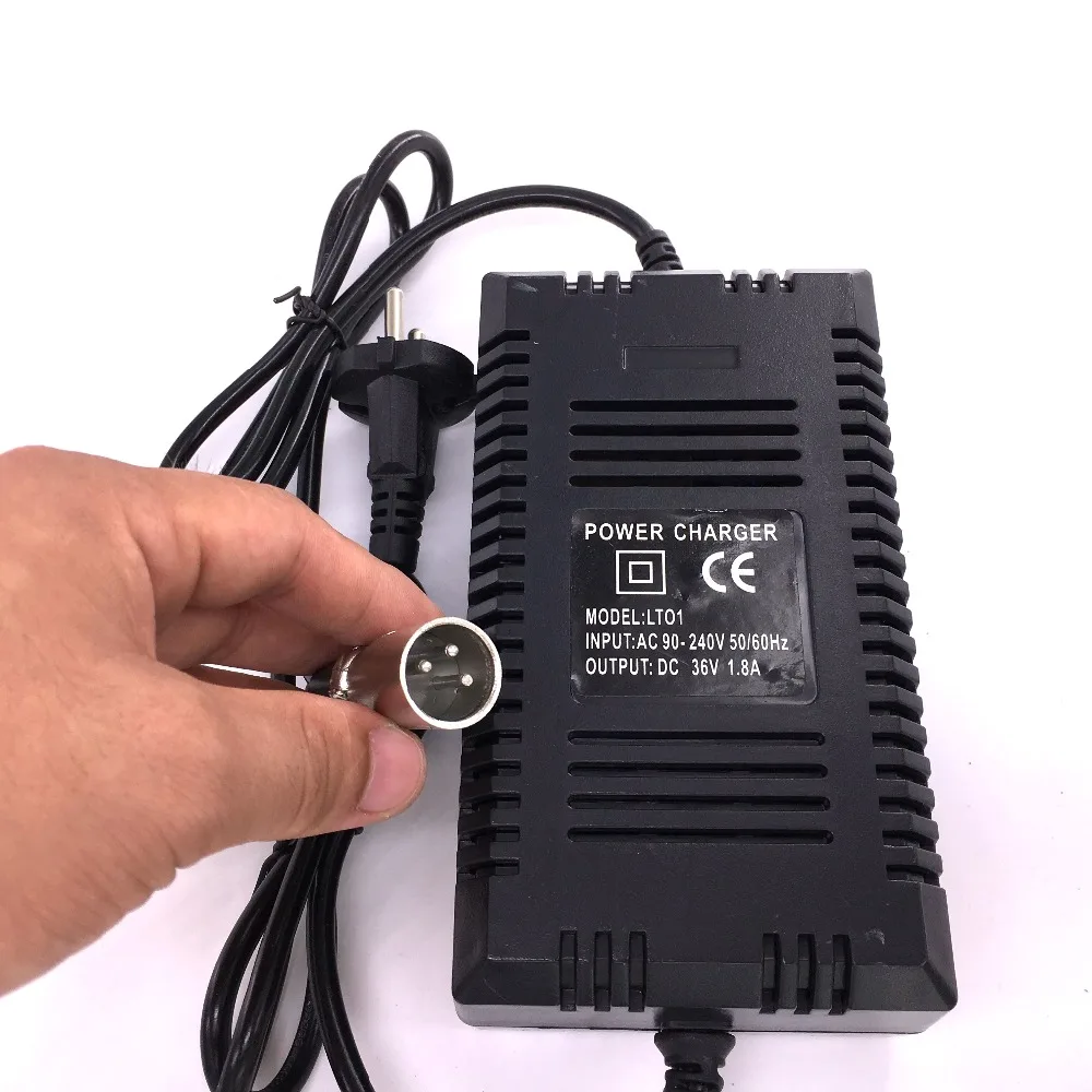 36V 1.8A Lead Acid Battery Charger Automatic Electric Car Charge Adapter With XLR Canon Male Output AC 90-220V EU Plug