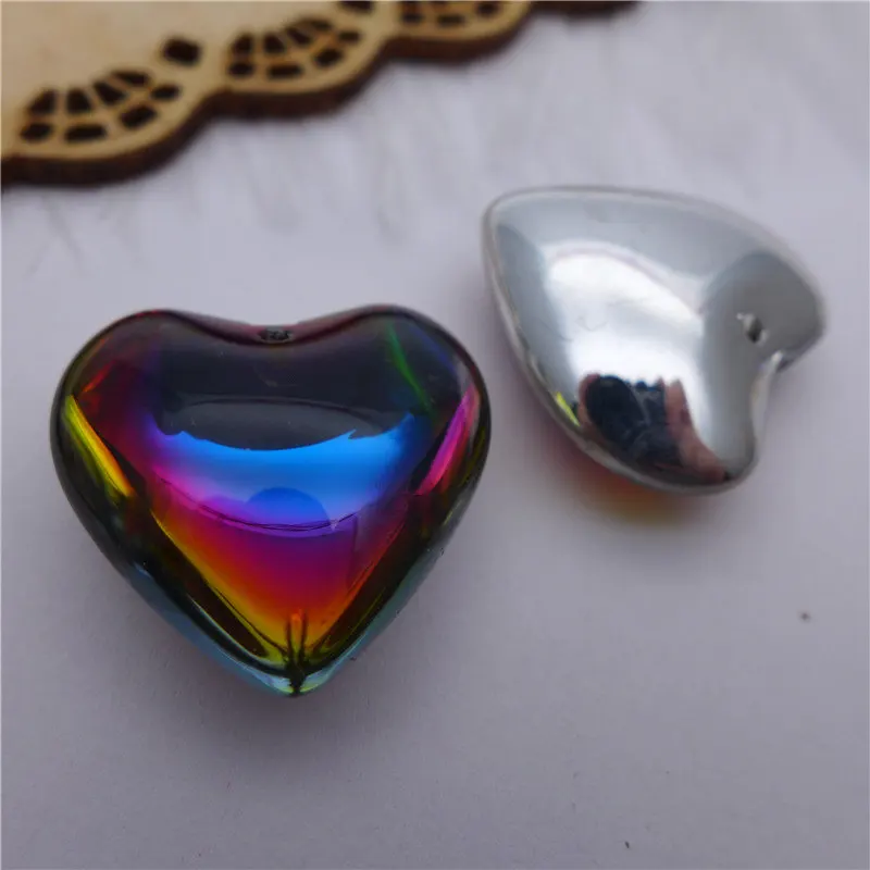 crystal heart shape pendants charms beads 24/35 mm jewelry DIY findings accessories glass chandelier lamp curtain hanging drop