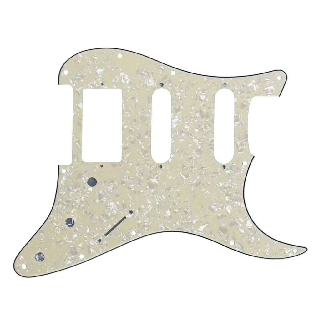 FLEOR 4Ply Aged Pearl 11 Hole USA ST Guitar Pickguard SSH & Back Plate & Screws