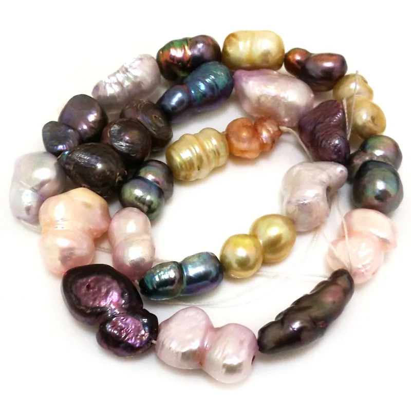 

16 inches 13-20mm Multicolor Peanut Shaped Baroque Freshwater Pearl Loose Strand