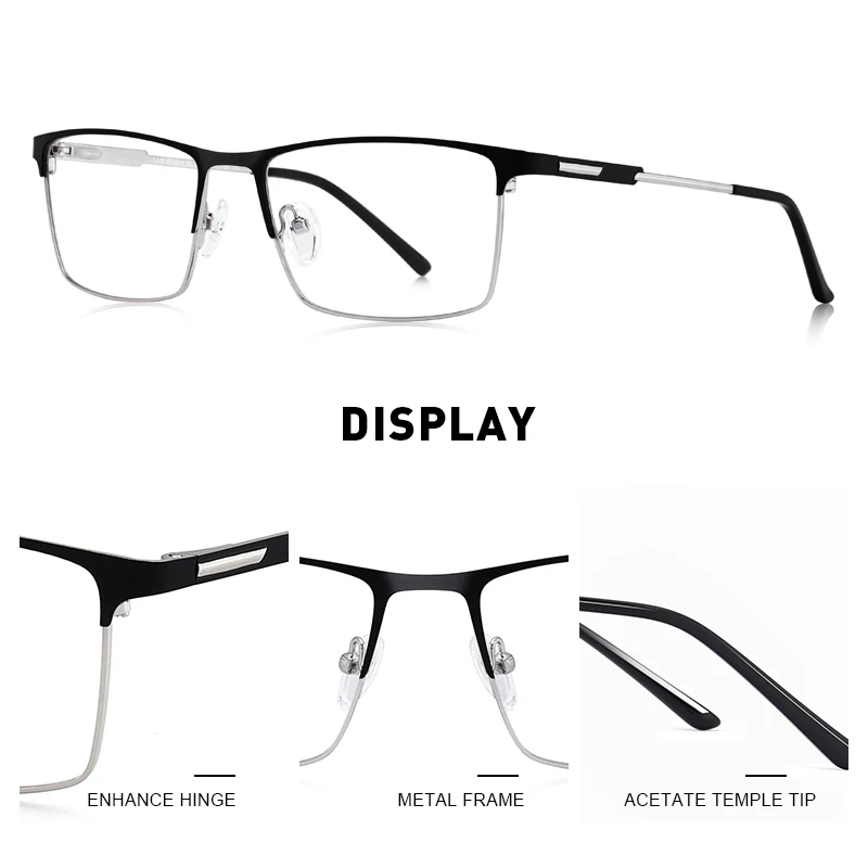 MERRYS DESIGN Men Titanium Alloy Glasses Frame Male Square Ultralight Eye Myopia Prescription Eyeglasses Male Half Optical S2047