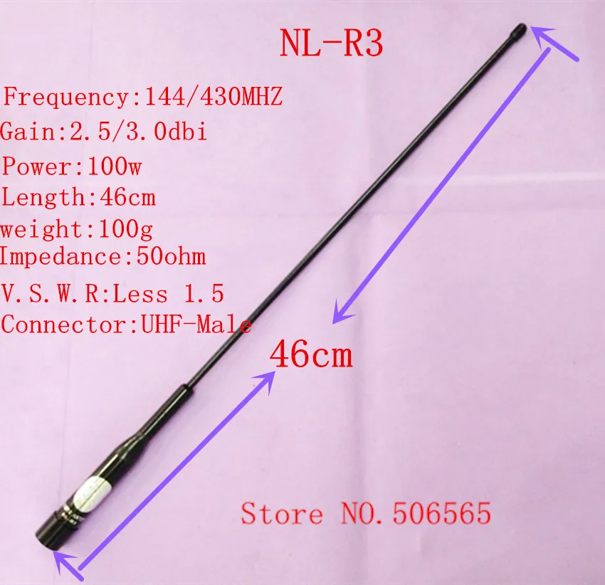 NL-R3 de antena de doble banda, accesorio para Kenwood, motorola, yaesu, icom, etc., radios móviles, látigo de resorte flexible, 144/430mhz, UHF, VHF