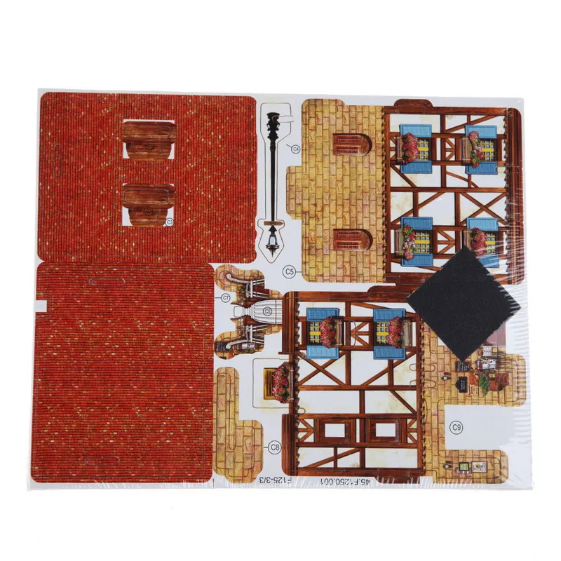 Free Shipping 3D Wood Puzzle DIY Model Kids Toy France French Style Coffee House Puzzle,puzzle 3d building,wooden puzzles