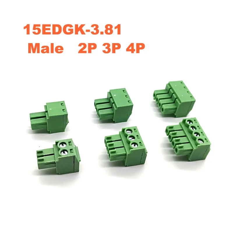 1000 Stuks Pitch 3.81Mm Schroef Plug-In Pcb Terminal Blok 15Edgk Vc 2/3/4P Draad Connector Verticale Pin Mannelijke/Vrouwelijke Kabel Morsettiera