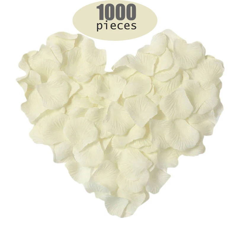 1000 pcs/lot Beige Artificial Silk Rose Petals Wedding Confetti Flowers Favors for you special wedding Ivory Valentine's Party