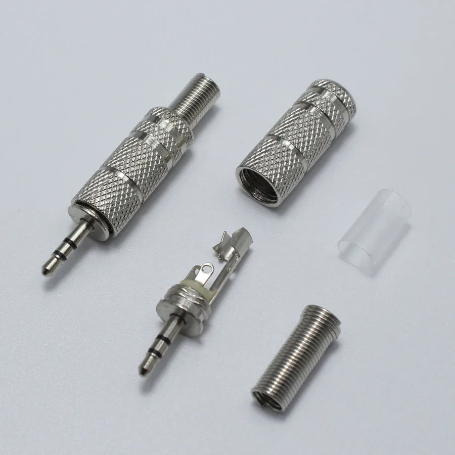 2pcs 2.5mm 3Pin Audio Plug 2.5 mm Stereo Headset  jack Dual Track Headphone Connector Microphone DIY Parts