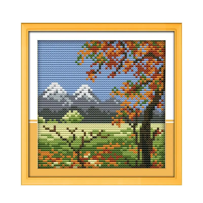 Spring, Summer, Autumn and Winter Countryside Four Seasons Beautiful Scenery Small DIY Handmade Embroidery Cross Stitch