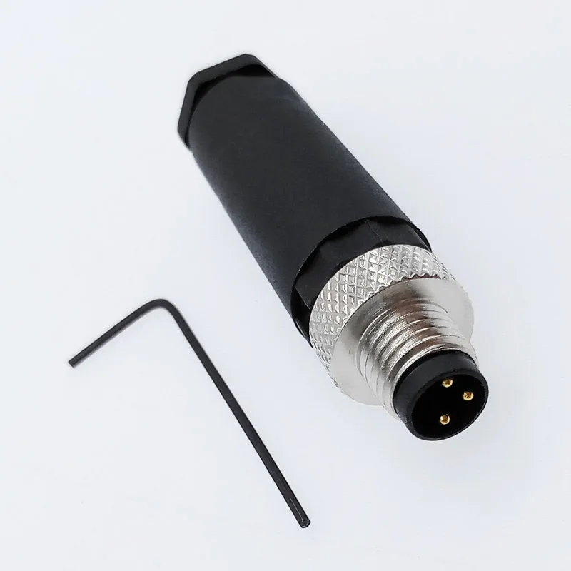 Sensor connector M8 waterproof male&female straight&angle screw threaded plug coupling 3 4 Pin  Flange Socket back mount A type