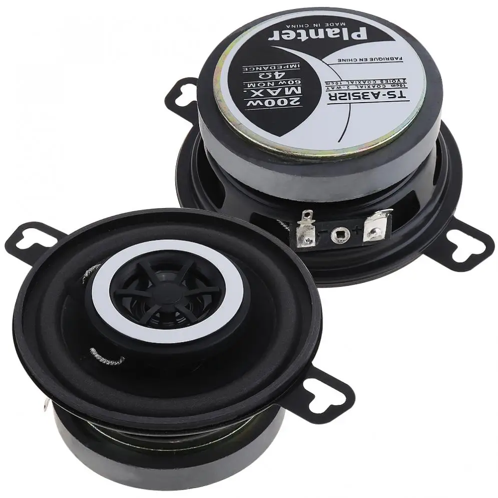 1 Pair 3.5 Inch 12V 200W Universal Car Horn Speakers With Coaxial Type And Full Frequency For Most Cars