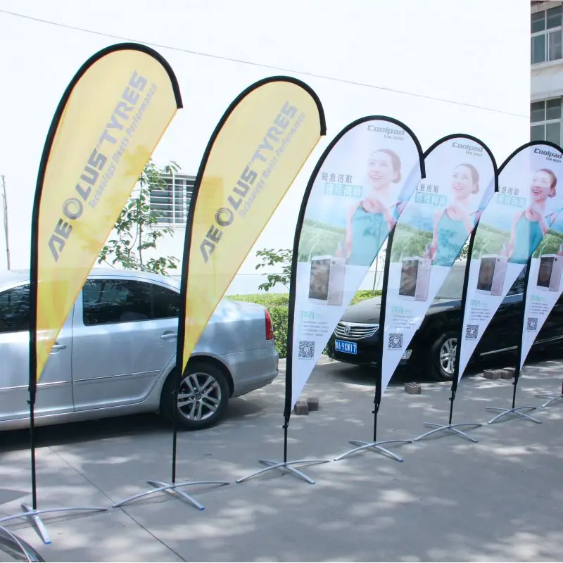 Custom Printed Teardrop Flag Graphic Opening Celebration Beach Banner Sport Promotion Outdoor Advertising Decoration