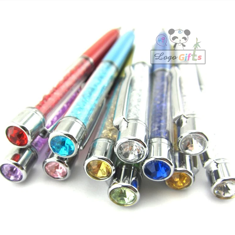 New Fashion Pencils Crystal Diamonds Pen Custom Printed With Your Wedding Date and Name Japan Style Gift