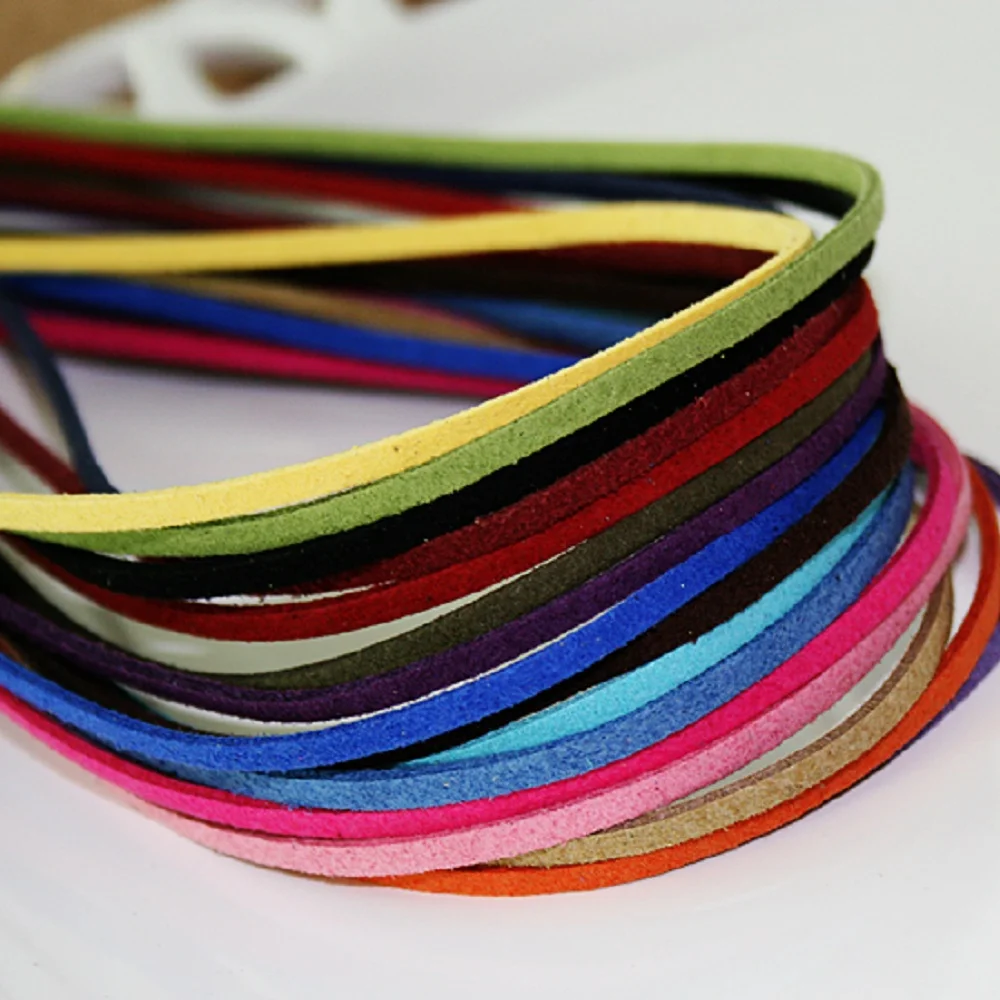 3mm Jewelry Findings DIY Multi-colors Korean Suede Cord (4 meters/lot) Thread for DIY Choker Necklace Bracelet Tassel Earrings