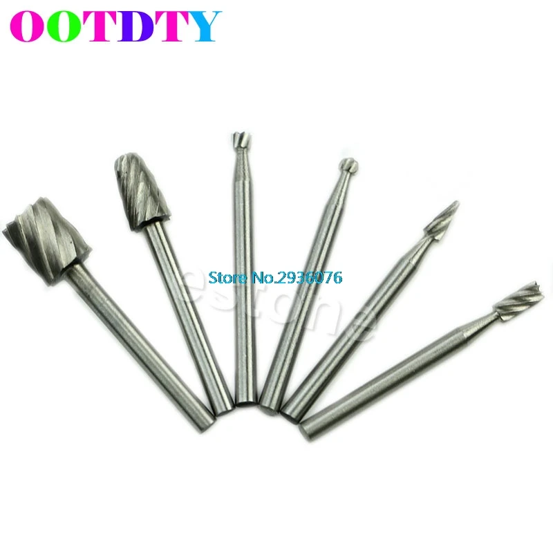 6pcs/lot HSS Routing Router Grinding Bits Burr For Rotary Tool Dremel Bosch Mini APR3_10