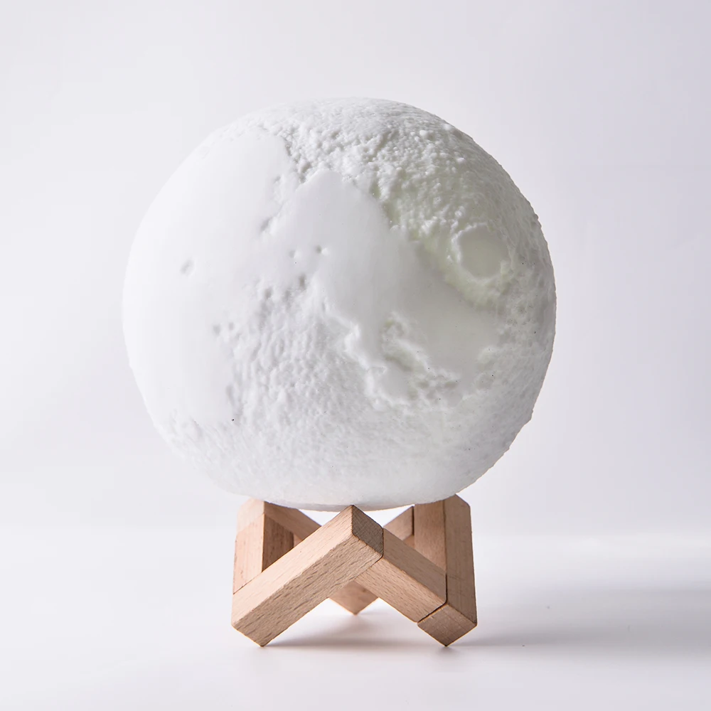 Rechargeable 3D Print Moon Lamp Usb Led Night Light Home Decor Creative Gift 8-20cm Dia 2 Color Change Touch switch Bedroom
