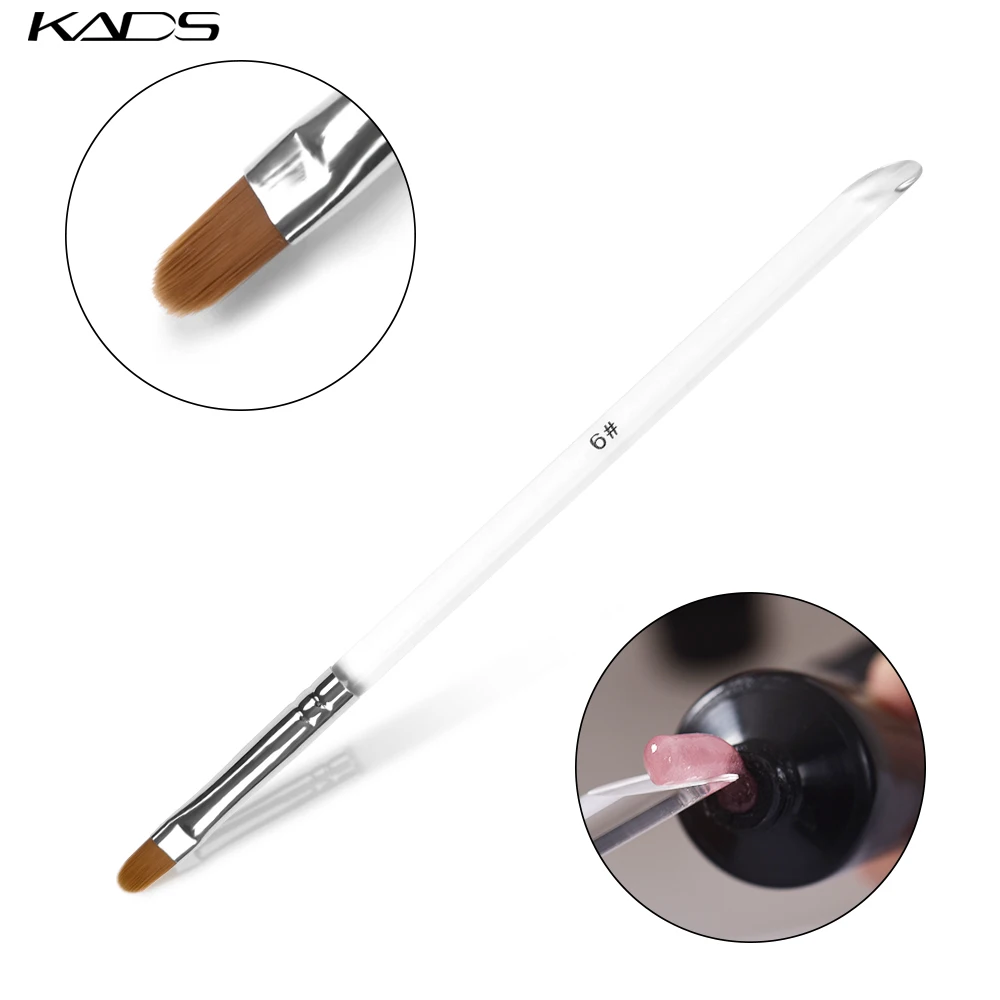 KADS Nail Art Brush Round Head UV Gel Nail Art Tips Extension Transparent Pen Professional Painting Drawing Manicure Tool