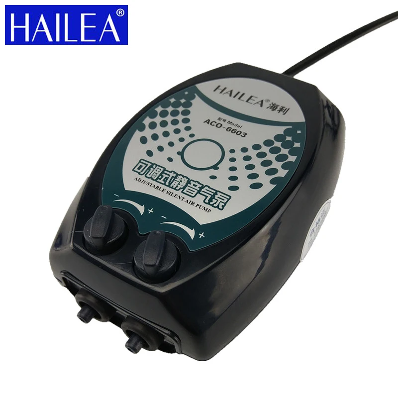 Hailea pompa powietrza akwarium pompa tlenu 2W 2.5W 3W 4W 1/2 wyloty akcesoria do akwarium sprężarka powietrza 220V US UK AU ue wtyczka