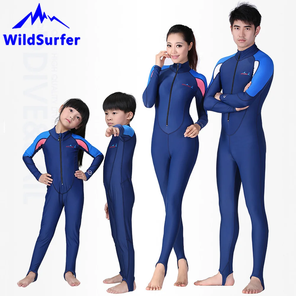 Family Long Sleeve Wetsuit Diving Jumpsuit One-piece Children Swimming Sun Screen Anti Jellyfish Anti-skidding