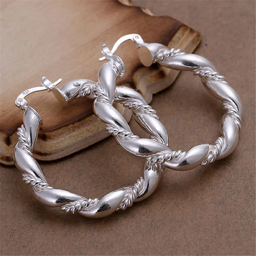 , Fashion high quality jewelry silver color earrings hot selling holiday gift beautiful ladies favorite jewelry wedding e156