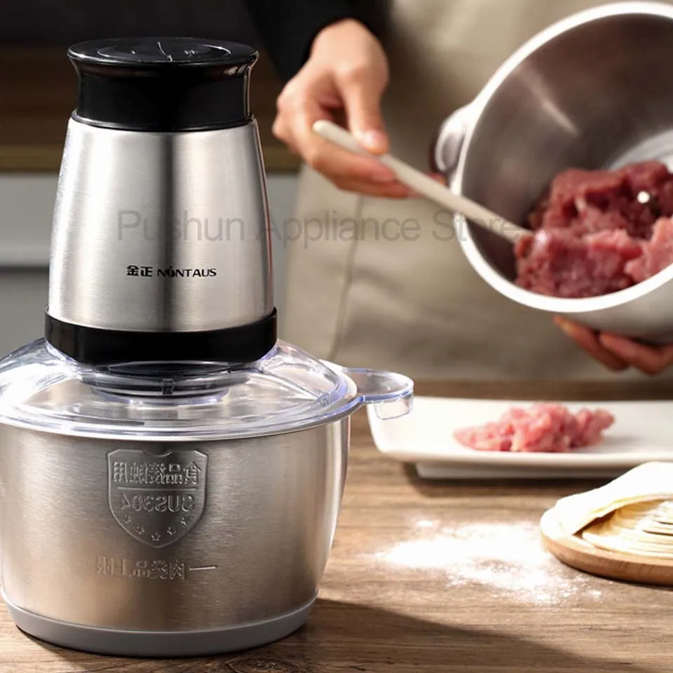 electric Stainless steel 2 Speeds 1.8L capacity Chopper Meat Grinder ginger garlic chili mincing Household Mincer Food Processor