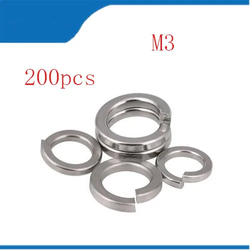 200 Stuks M3 DIN127 Lente Washer A2-70 Rvs SS304