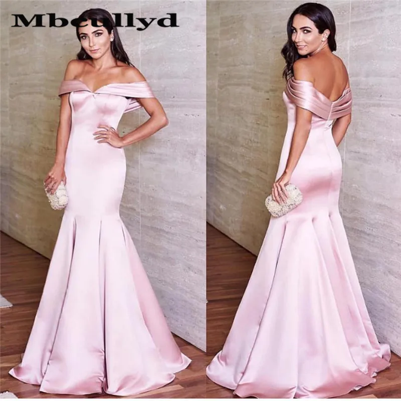 

Mbcully Gorgeous Off Shoulder Prom Dresses Long 2023 Sexy Backless Pink Evening Dress Formal vestidos de fiesta largos elegantes